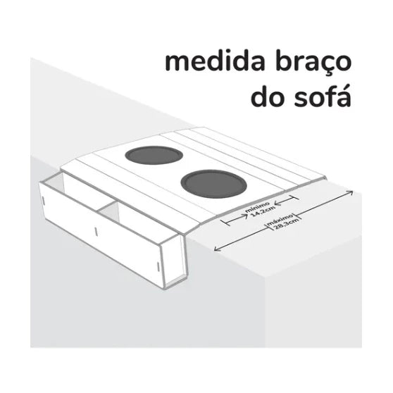 Porta Copo e Controle para Sofá - Edição Deluxe em MDF