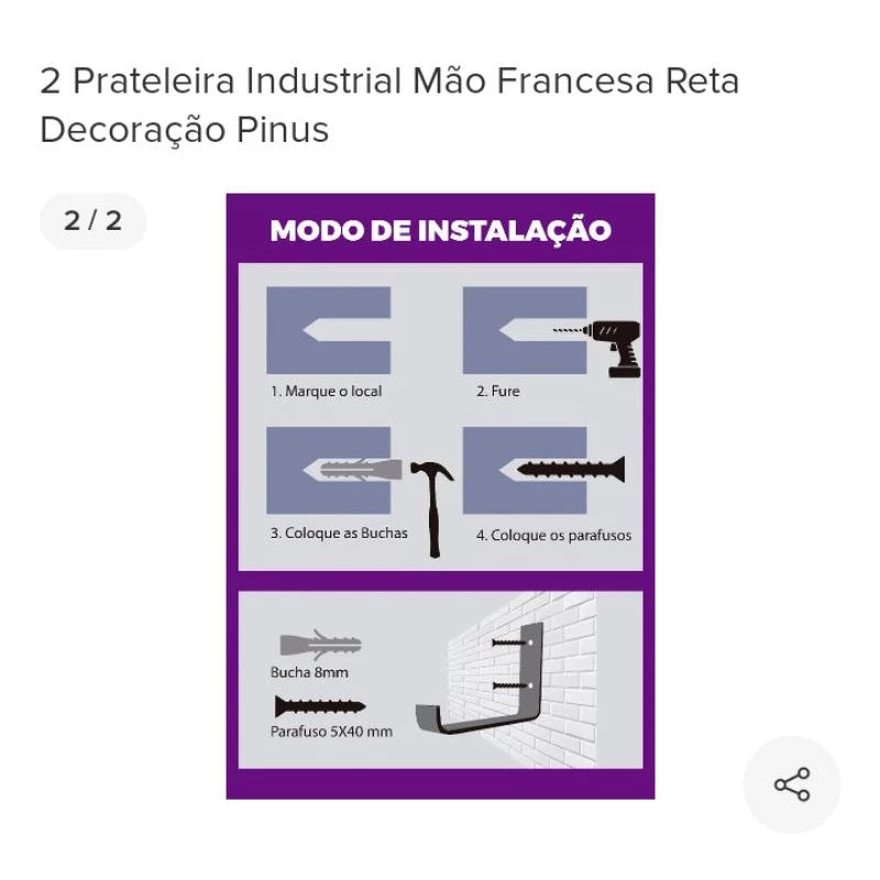 Prateleira Industrial com Madeira Maciça e Mão Francesa