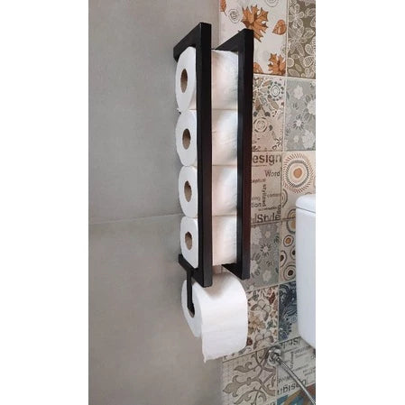 Suporte e Porta Rolo Papel Higiênico de Ferro Modelo Industrial, Banheiro