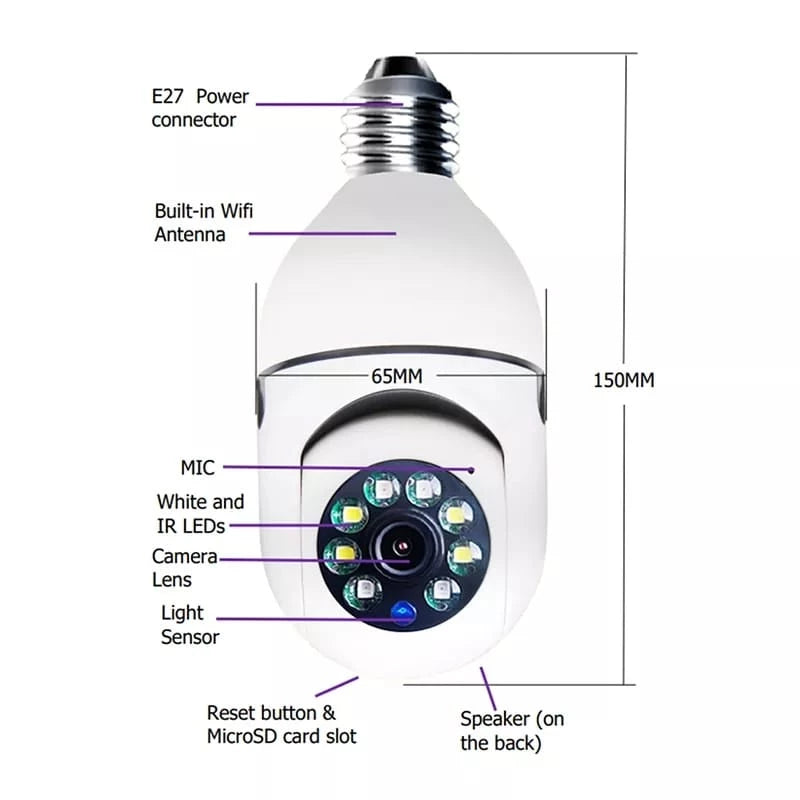 Câmera Mini IP Wifi Sem Fio, Visão Noturna, Microfone e Auto Falante