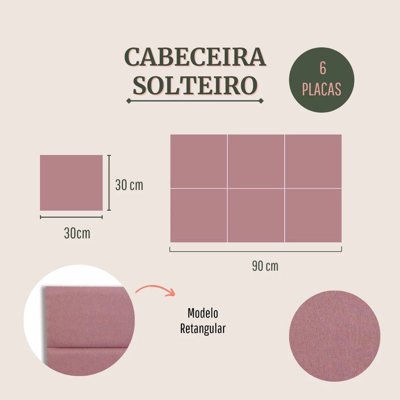 Cabeceira Solteiro Linho 90x60 Cama Box Modulada Retangular