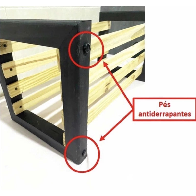 Sapateira Rustica Industrial com 5 Prateleiras