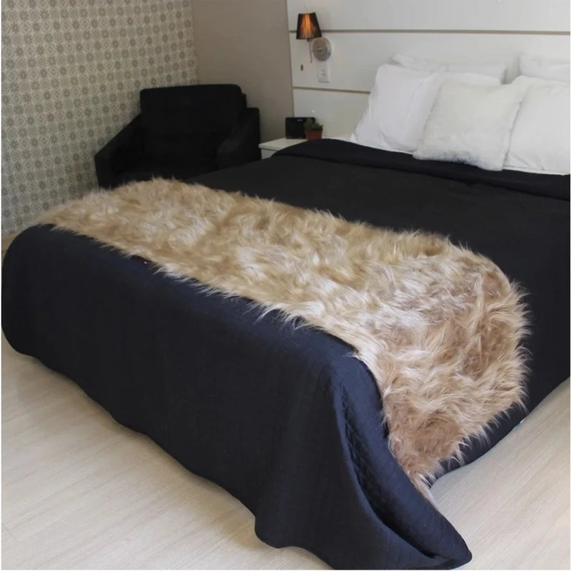 Manta Peseira de Pelúcia Luxo em Pelo Alto para Cama Queen - Elegância e Conforto