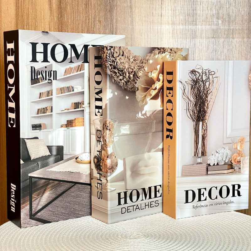 Kit 3 Caixas Decorativas em Formato de Livro: Estilo Vintage para Organização e Decoração