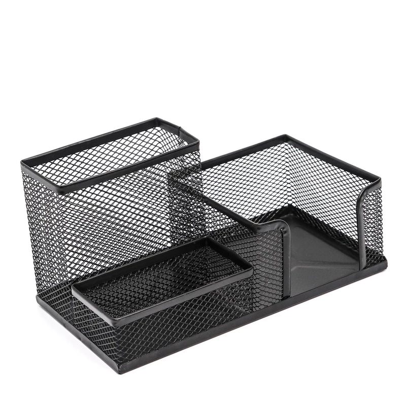 Kit Organizador de Mesa 4 Peças Preto e Cinza