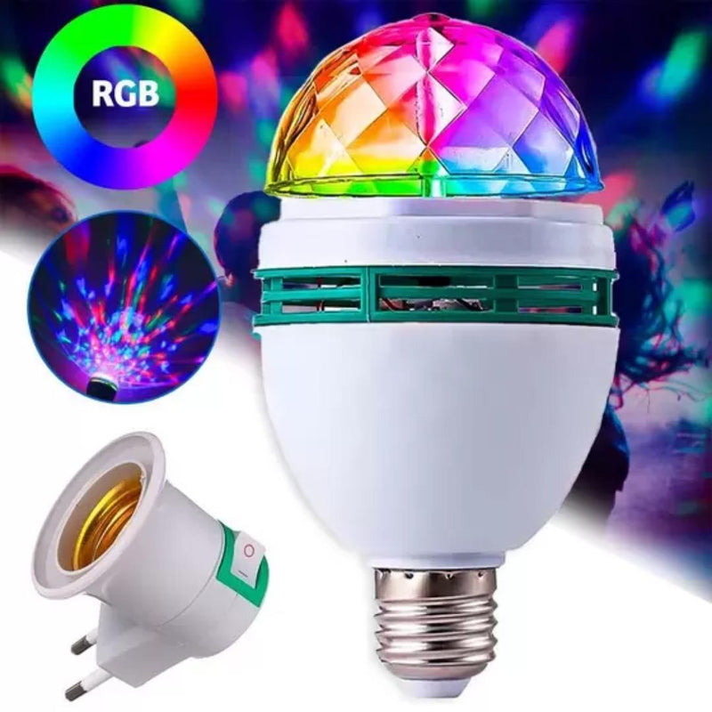 Lâmpada Disco LED 3W RGB - E27 Rotativa