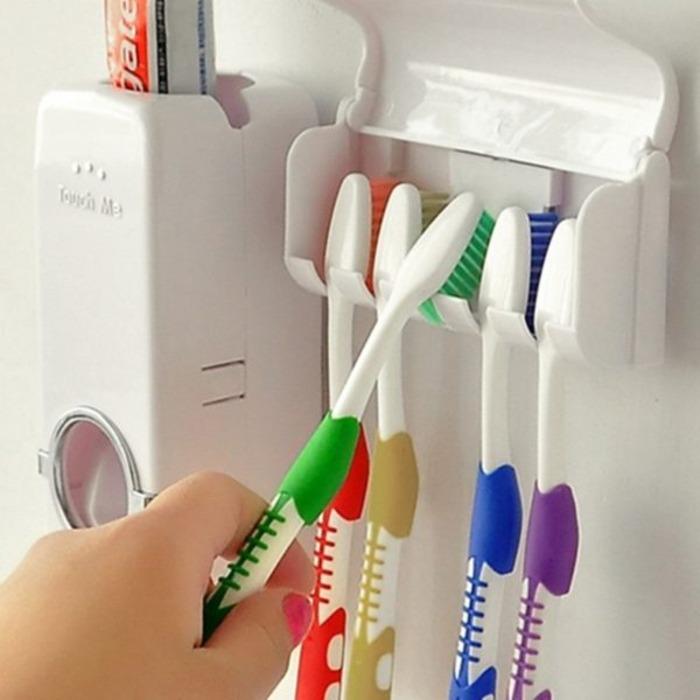 Dispenser para Pasta de Dente com Suporte para Escovas